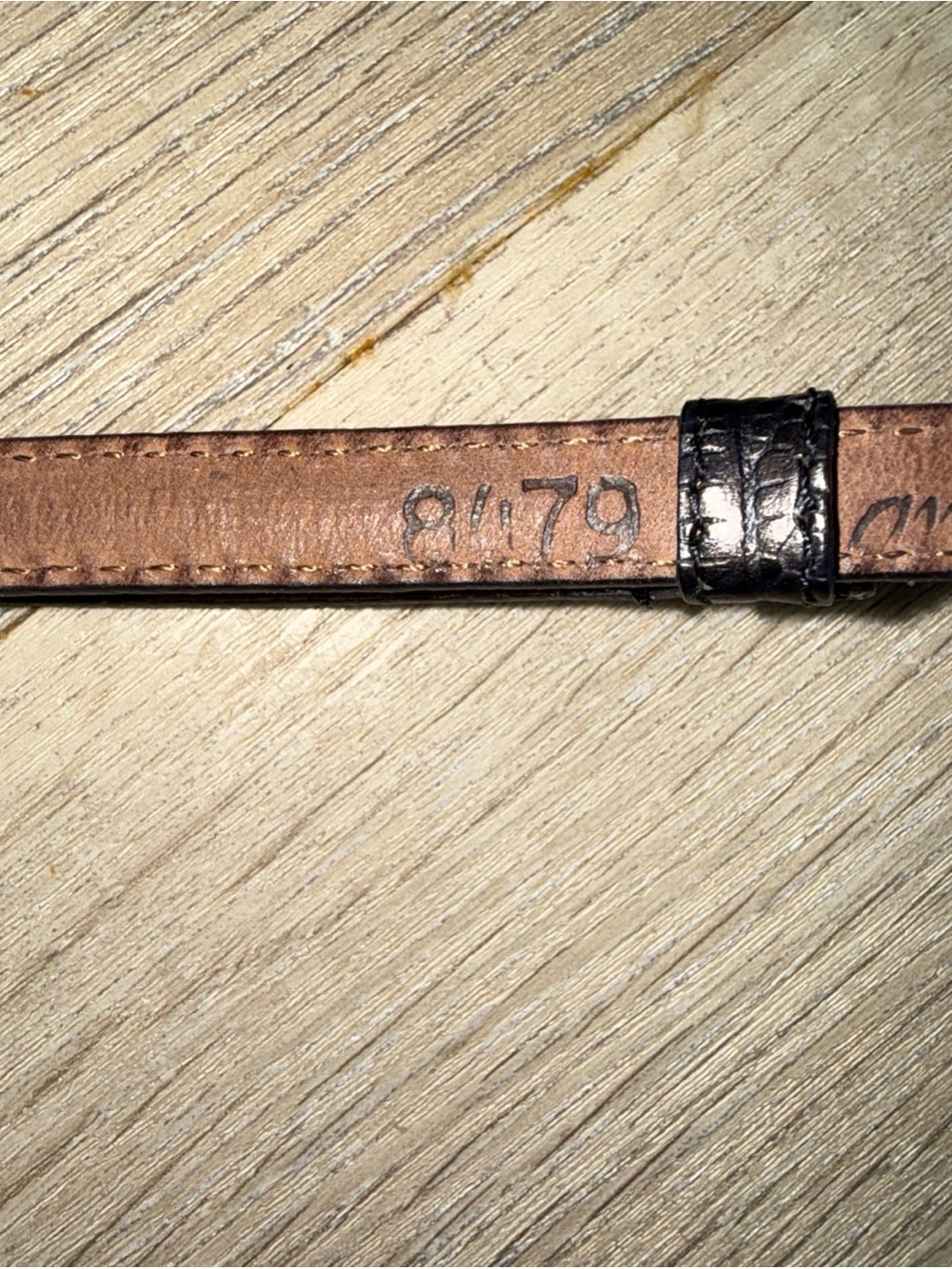 Vintage Annabella Brown Snakeskin Skinny Belt with Gold Buckle - Picture 6 of 8